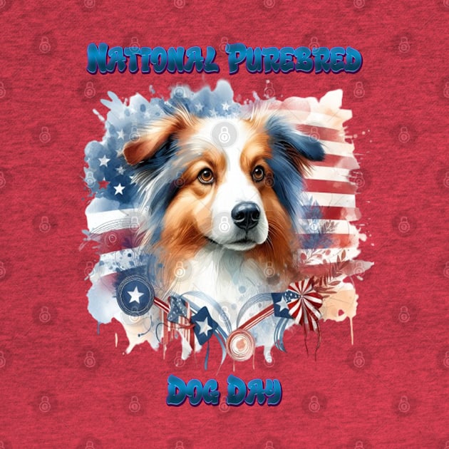 Collie Dog with American Flag by coollooks